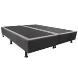 Base Box Para Cama Casal King 192x203cm Bipartido Liz S05 Suede Bordado Cinza - Mpozenato