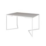 Mesa Jantar Industrial Branca Retangular 137x90cm Base V Ferro Branco Cor: Branco