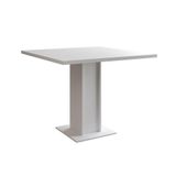 Mesa Jantar Quadrada Londres 90cm Branca Base Madeira Cor: Branco