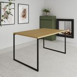 Mesa Industrial Jantar 137x90cm Canela Manchester - Preto