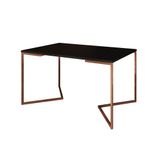 Mesa Jantar Industrial Retangular 137x90cm Preta Base Cobre V Cor: Preto