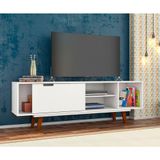 Rack Vintage Para Tv Até 60 Polegadas Óregon Branco Ac - Cor: Branco