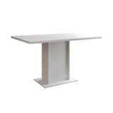 Mesa Jantar Londres Retangular 137x90cm Branca Base Madeira Cor: Branco