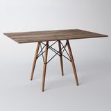 Mesa De Jantar Eiffel Retangular Tampo De Madeira 120x75cm Amêndoa - Marrom