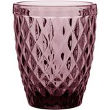 Copo Água 10x8x8cm 270ml Vidro Rosa 6pç