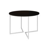 Mesa Jantar Industrial Redonda Preta 110cm Base V Ferro Branco Cor: Preto