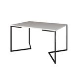 Mesa Jantar Industrial Branca Retangular 137x90cm Base V Ferro Preto Cor: Branco