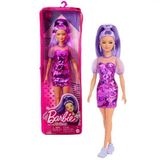 Boneca Barbie Fashionista Cabelo Roxo E Vestido