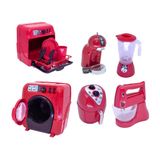 Kit Cozinha Infantil Brinquedo Menina Eletrodmestco Vermelho