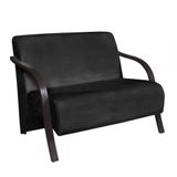 Poltrona Decorativa 2 Lugares Sevilha Suede Preto