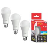 Kit 3 Lampada Led 20w Branca 6500k Autovolt E27 1800 Lumens