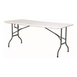 Mesa Dobrável De Metal E Plástico 74x75x183cm Para Camping