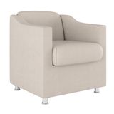 Poltrona Decorativa Tilla Reforçada Sala ? Balaqui Decor Cor:bege