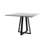 Mesa De Jantar Mônaco 110cm Tampo Branco Pés Preto - Cor: Branco