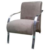 Poltrona Venus 1 Lugarbraço Aluminio Cor:bege