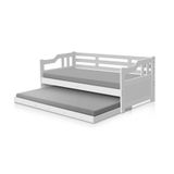 Sofá Cama Solteiro De Madeira Maciça Rústico Branco Atraente Móveis - Cor: Branco