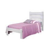 Cama Solteiro Madeira Maciça Lara - Branca - Cor: Branco