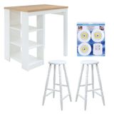 Bancada Cozinha Ditália + 2 Banquetas + Iluminação Cd-1022 Branco