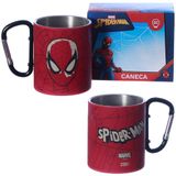 Caneca Homem Aranha Aço Inox Com Mosquetão Oficial Marvel