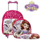 Mochila Infantil Feminina Pequena Princesinha Sofia Rodinhas