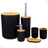 Kit Banheiro Lixeira Porta Sabonete Escova Saboneteira 6 Pçs