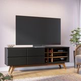 Rack Para Tv Ate 70 Polegadas Isabel Preto Fosco Noce Milano