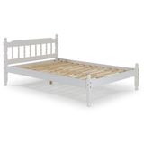 Cama Casal Em Madeira Maciça Mv Outlet Branco