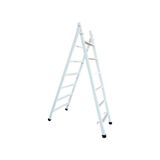 Escada Extensiva Em Aço 06x10 Degraus Branco - Cor: Branco