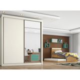 Roupeiro Zurique 1 Porta Espelhada 100 Mdf Off White