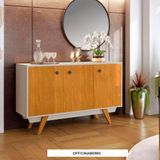 Buffet Harmonia 3 Portas Candian Jcm Movelaria Off White/ Cinamomo