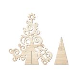 Árvore De Natal Com Arabesco 33cmx40cm - Cria Arte Laser Madeira Clara