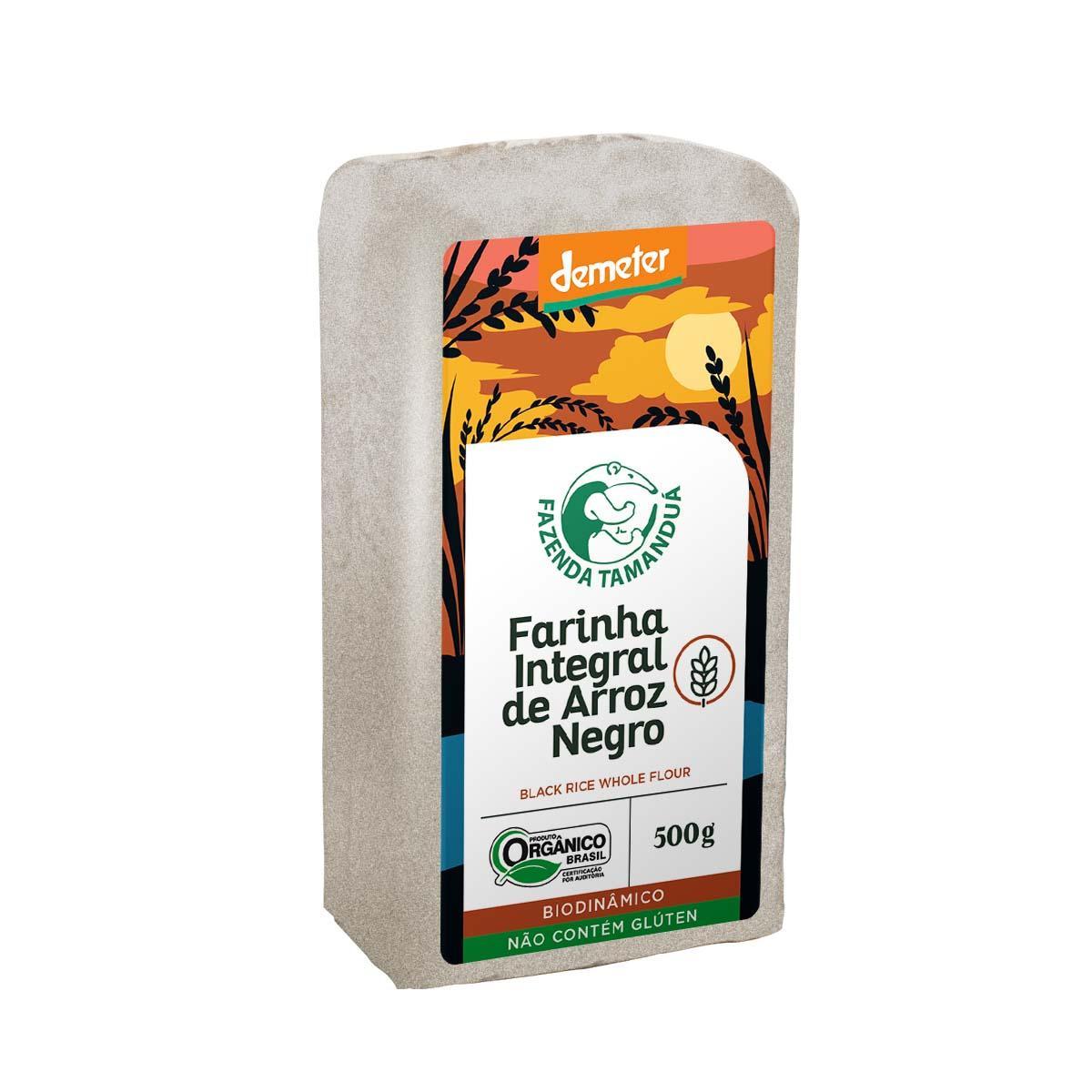 Kit 2x: Farinha Arroz Negro Orgânico Fazenda Tamanduá 500g