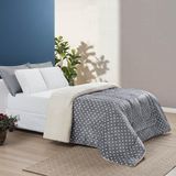 Edredom Coberdrom Romantico Poá Queen Sherpa E Manta Flannel