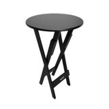 Mesa Bistrô Dobrável De Madeira Redonda Preta - Cor: Preto