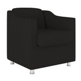 Poltrona Decorativa Reforçada Sala Espera Clinica Hospital Cor:preto