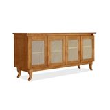 Buffet Aparador Madeira Vintage Tela 4 Portas Deltan Imbuia - Atraente Móveis - Cor: Marrom