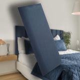 Cabeceira Estofada Suede Azul Para Cama Box - Módulo 20cm X 60cm