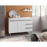 Balcão Gabinete Para Cozinha Andréia 100 Cm Branco