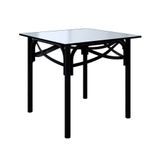 Mesa De Jantar Katrina Preta Quadrada Tampo De Madeira 90 Cm Asturias - Cor: Preto