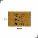 Tapete Capacho I Love Dog Amo Cachorro 60x40 Pet Porta Casa