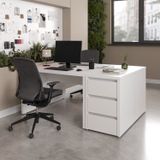 Conjunto Home Office 4 Peças 2 Mesas 120cm 2 Gaveteiros Ficus Cabecasa Madeiramadeira Branco