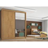 Roupeiro Zurique 1 Porta Espelhada 100 Mdf Amendoa/ Off White