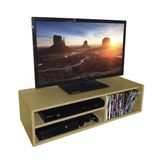 Rack Sala Suspenso Natural Em Mdf [f031]