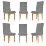 Kit 6 Cadeiras Reforçada Para Mesa De Jantar Luxo Grafite