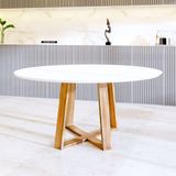 Mesa Jantar Redonda Lívia 110cm - Branca - Branco