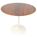 Mesa de Jantar Tulipa Saarinen Redonda 120cm Imbuia Branco