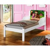 Cama De Criança Infantil Solteiro Adesivada Urso - Branco - Branco