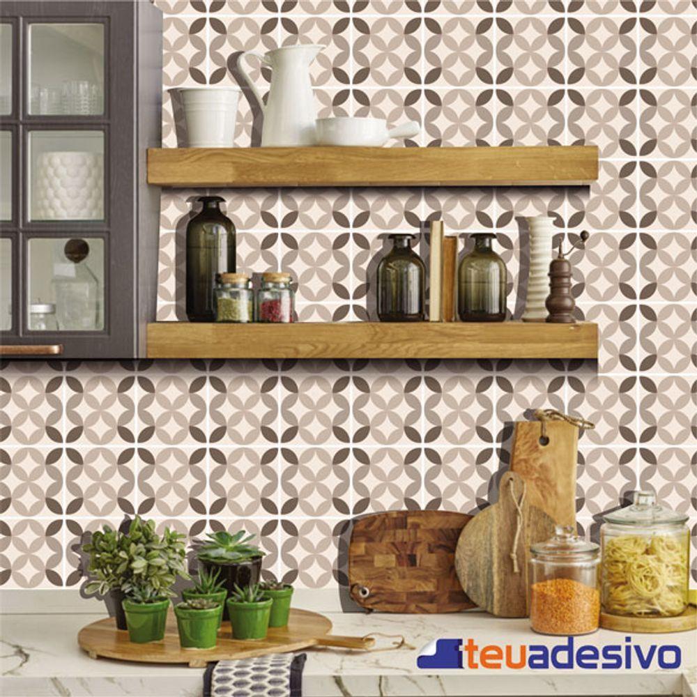 Papel De Parede Azulejo Cozinha Português Lávavel Rosado 3m Marrom