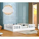 Cama Casal Infantil Montessoriana Helo Branco Acompanha Luminária Led Branco