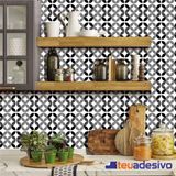 Papel De Parede Azulejo Cozinha Português Lávavel Rosado 3m Preto